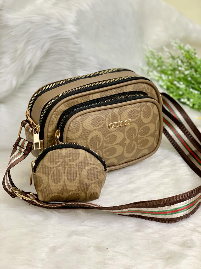 Trilogy Chic: 3-Chain Sling Bag with Petite Pockets